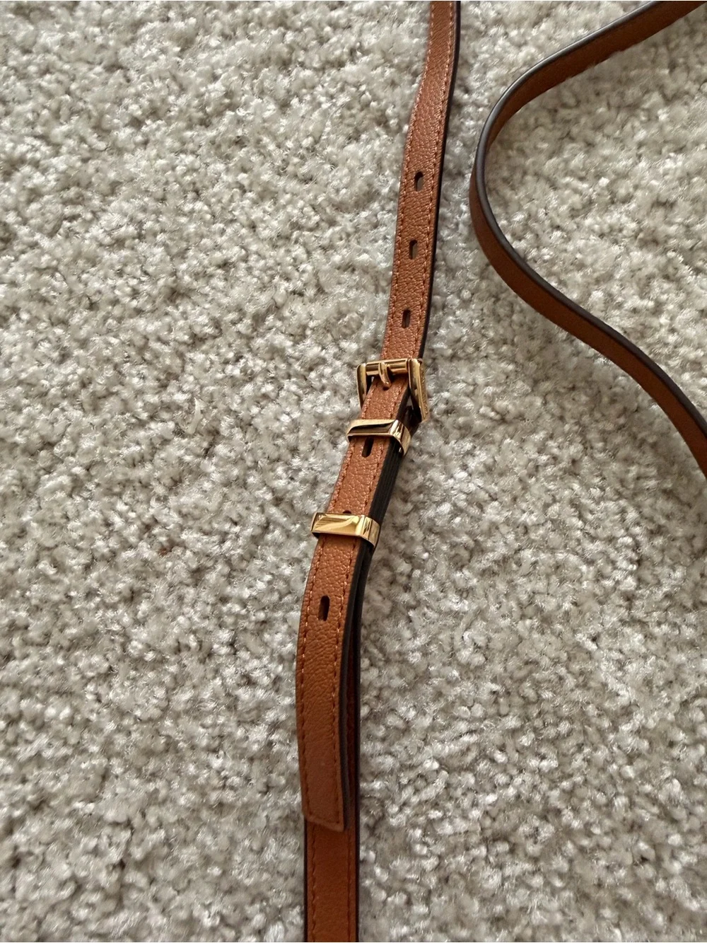 Michael Kors Brown Leather Crossbody Strap with Gold Hardware